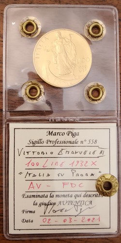 100 lire 1932 fdc - fdc, oro