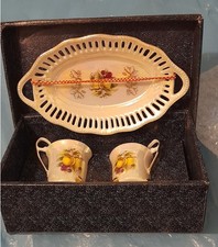 IDEA REGALO servizio caffè tè 2 tazze con vassoio porcellana Limoge certificato