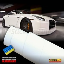 Pellicola adesiva Bianco opaco car wrapping cm 100 x 150 Antigraffio auto moto
