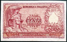 ($)   100 LIRE 1951 (ITALIA ELMATA) - BANCONOTE REPUBBLICA ITALIANA (1946-2001)