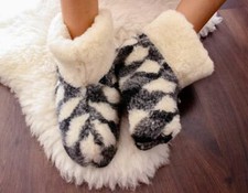 Stivali lana casa ciabatte originali pelle di pecora stivali lana piede caldo scarpe casa