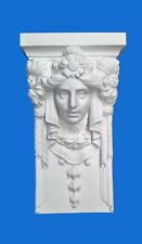 CAPITELLO-MENSOLA IN GESSO -Volto Donna Liberty- (prodotto laccato bianco)