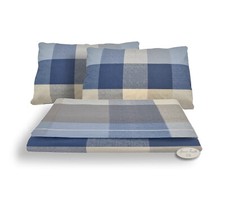 Completo Letto Set Lenzuola Federe Fantasia Scotland Beige Azzurro 100% Cotone