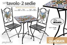 SET TAVOLO QUADRATO + 2 SEDIE