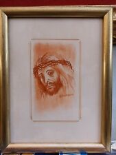 ARTURO BONANOMI LECCO 1920 - 2010  GESU' CRISTO  MATITA SANGUIGNA SU CARTA