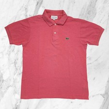 LACOSTE Polo Uomo Rosa Salmone Eccellente Stato Manica Corta T-shirt Tg S / 3