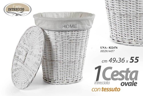 Cesta ovale bianco - ovale, vimini