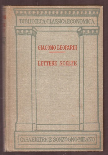 Leopardi lettere scelte - lettere,