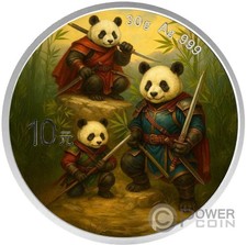 PANDA WARRIORS Moneta Argento