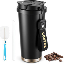 Termos Caffè 530Ml, Tazza Termica Con Riutilizzabile Cannuccia E Coperchio, Étan