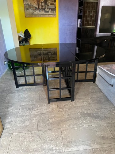Tavolo artigianale nero lucido