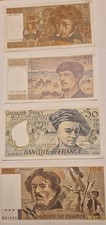 FRANCIA BANCONOTE 10-20-50-100 FRANCHI BERLIOZ-DEBUSSY-DE LA TOUR-DELACROX FDS