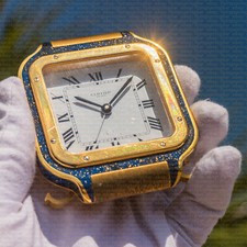 Sveglia scrivania tavolo SANTOS de Cartier lapislazzuli mod 7508 quarzo funzionante