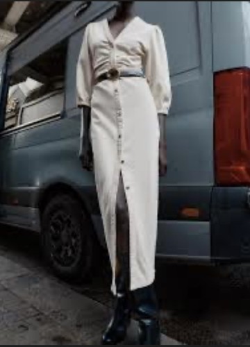 Abito midi denim zara - abito,