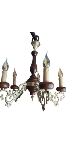 Lampadario vintage legno - lampadario, in