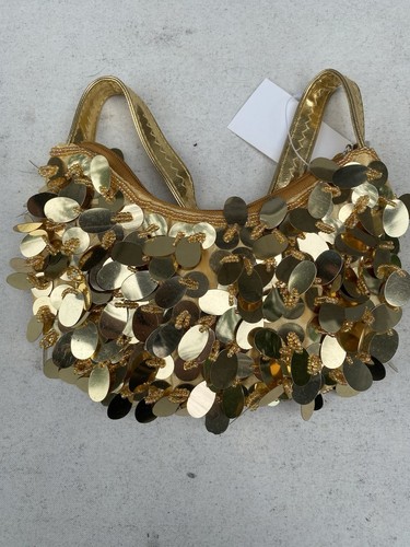 Mini borsetta paillettes oro