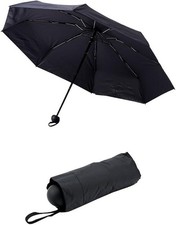 Ombrello da viaggio compatto – 19,1 cm piegato, leggero, tascabile Colore: nero