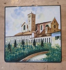 Mattonella in ceramica dipinta Assisi San Francesco
