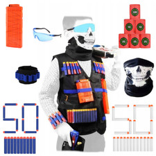 NUOVO set accessori Nerf Ready Vest 3A gilet tattico munizioni 100 colpi bers...