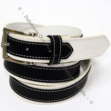 Cintura Uomo vera Pelle Bianca Blu Cinta Donna in Cuoio Sportiva Casual da 4 cm