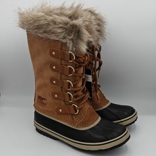 Sorel Women's Joan Of Arctic Waterproof Snow Boot (Camel Brown/Black) NEW