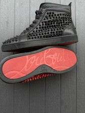 CHRISTIAN LOUBOUTIN TWO-TONE SPIKE SNEAKERSS scarpe uomo 41 red/black leather