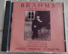 Brahms - Sonatas Heifetz Primrose Feuermann Biddulph Lab 011 UK 1989 CD NM