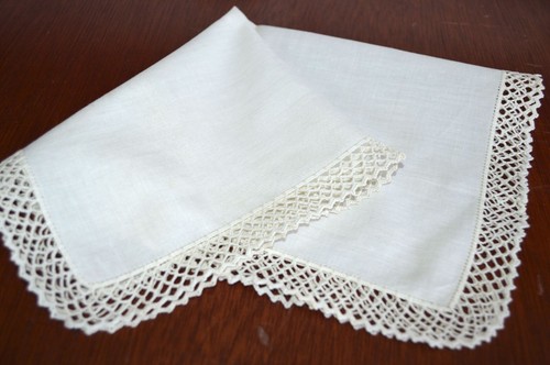 Vintage hanky 1950s crochet - vintage,