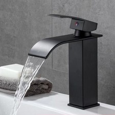 Miscelatore Rubinetto bagno lavabo nero cascata monocomando bidet lavello ottone