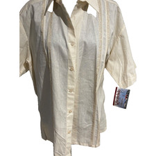 Camicia uomo guayabera panna - guayabera,