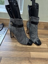 Stivaletti con tacco DOLCE & GABBANA TWEED & CRYSTAL 41/7 UK