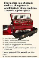 🎹 Fisarmonica Paolo Soprani 120 bassi vintage rossa – Amplificata