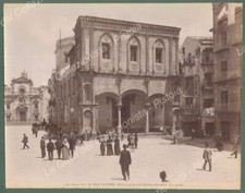PALERMO. Piazza S.Giacomo. Foto originale Alinari all'albumina, circa 1890