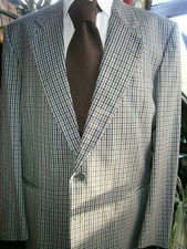 Giacca sartoriale "Blue Team "a quadretti ,fresco di lana, taglia 54