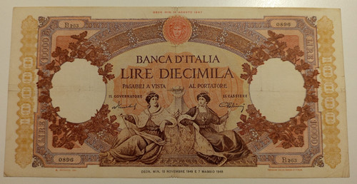 10000 lire 1949 bb - lire, 15/11/1949