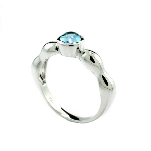 Anello solitario blu topazio - anello,