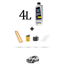 HOFFCAR Kit tagliando 4 FILTRI e 4L OLIO per Peugeot 3008 1.6 HDI 80kw dal 2009