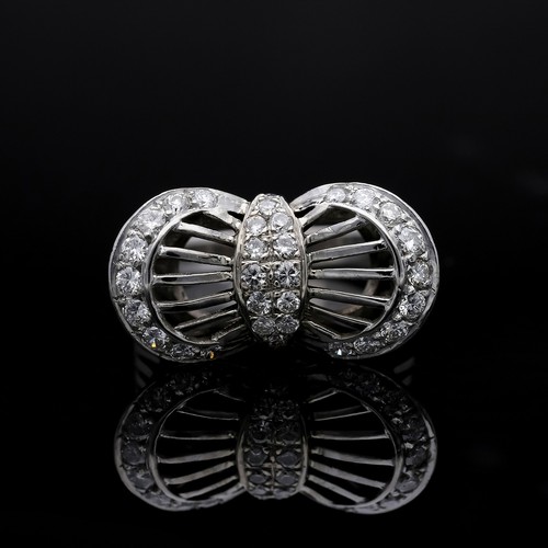 Anello con diamanti - , fiocco