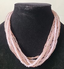 Collana perline semi rosa