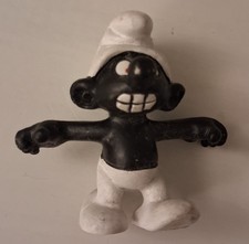 PUFFI PUFFO ARRABIATO NERO OCCHI ROSSI PEYO SCHLEICH ANNI 80 ALTEZZA 5 CM ORIGIN