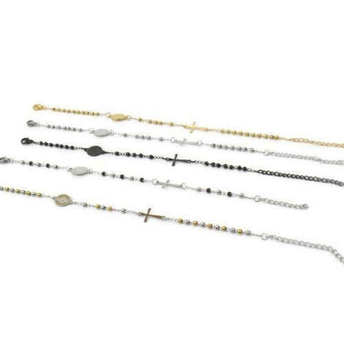 Bracciale rosario acciaio - bracciale,