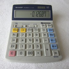 SHARP ELSI MATE EL-2125E - 12 Digit Calcolatrice Vintage CELLE SOLARI Euro Conv.