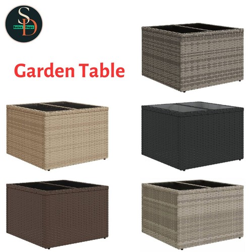 Garden table with glass top - with,