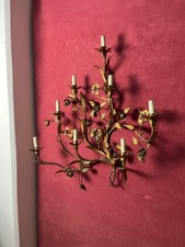 Grande applique anni '40 in ferro battuto, 8 luci