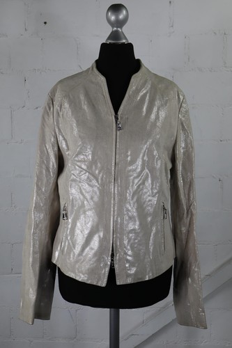 Giacca pelle argento best - giacca,