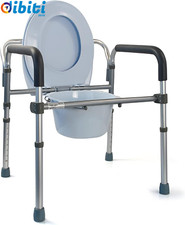 SEDIA DA COMODO COMODA WC IN ALLUMINIO 4 FUNZIONI IN 1 PIEGHEVOLE SGABELLO DOCCI