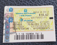 15,04.2013  Splendida MARCA da  BOLLO A TASSA FISSA € 14,62   Senza gomma  USATA