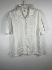 Levi’s Camicia Uomo Lino Men's White Summer Shirt, Size XS/S White Casual Shirt