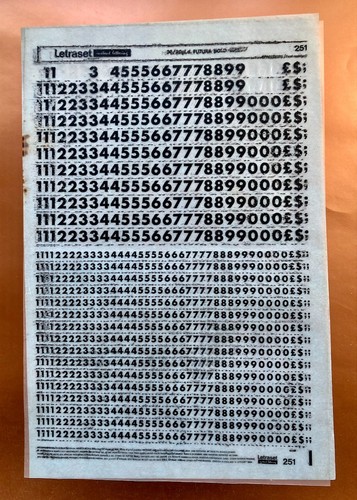 Letraset 251 futura bold - futura, 36pt