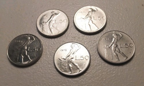 Italy lire coins - coins, 1973
